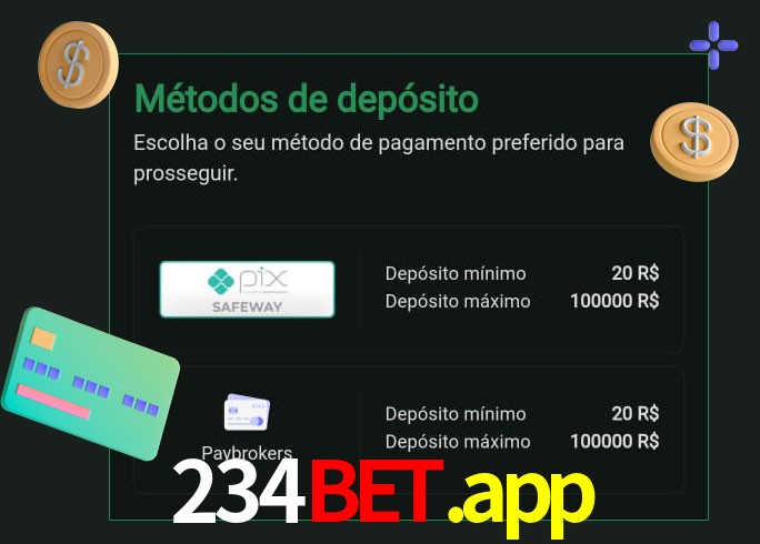 O cassino 234bet.app oferece uma grande variedade de métodos de pagamento